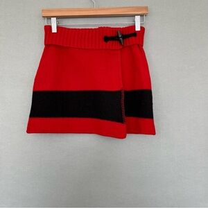 Ralph Lauren Blue Label Red Black Lambswool Skirt
